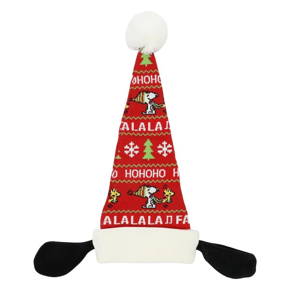 3738 Peanuts Snoopy and Woodstock Pattern Adult Christmas Santa Hat